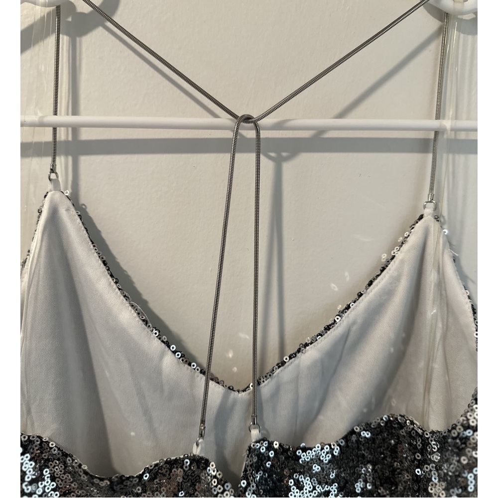 Brand New! Charlotte Russe Silver Sequin Top - Picture 3 of 5